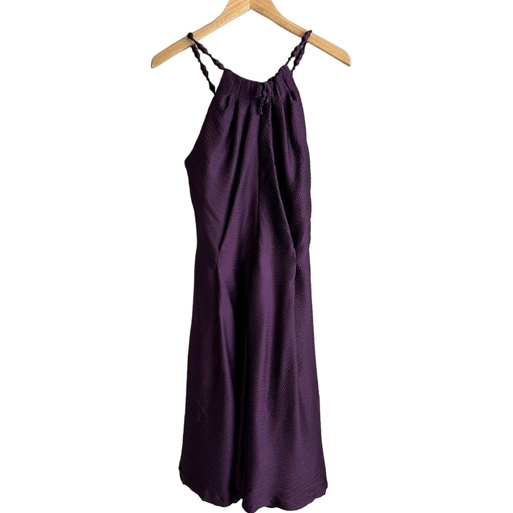 MaxMara Made in Italy Silk Halter Style Cocktail Dress Purple 8 - Picture 10 of 15